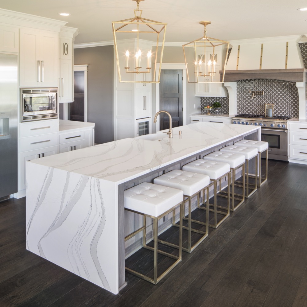 Brittanicca Cambria quartz countertop in a kitchen