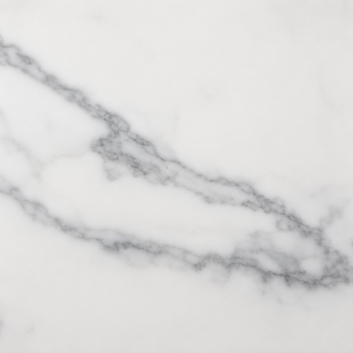 Calacatta Palermo quartz slab with white background and soft grey veining